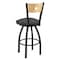 Holland Bar Stool Co 25" Swivel Counter Stool, Black Wrinkle, Nat Back, Canter Storm Seat 83025BWNatMplB004 - alternate 4
